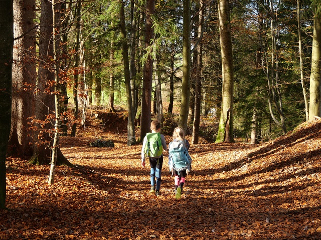 Kinder auf dem Bachweg am Buchenberg