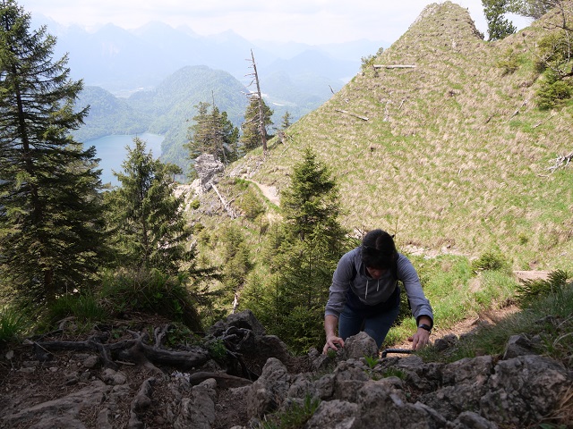 Kletterpassage beim Tegelberg-Aufstieg
